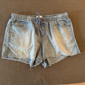 Altar’d State blue white striped drawstring shorts